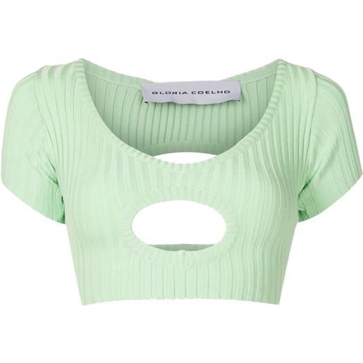 Gloria Coelho top crop con dettaglio cut-out - verde