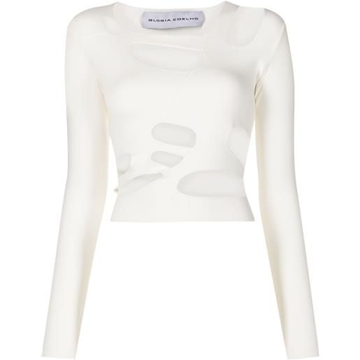 Gloria Coelho t-shirt a maniche lunghe con dettaglio cut-out - bianco