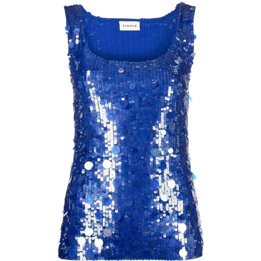 P.A.R.O.S.H. top con paillettes - blu