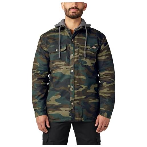 Dickies uomo, giacca con cappuccio in cotone d'anatra rivestita in pile, vestibilità comoda, marrone ducato, xxl