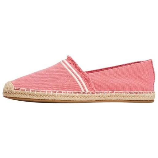 Tommy Hilfiger donna espadrillas fringe canvas closed con logo, rosso (washed cherry), 39