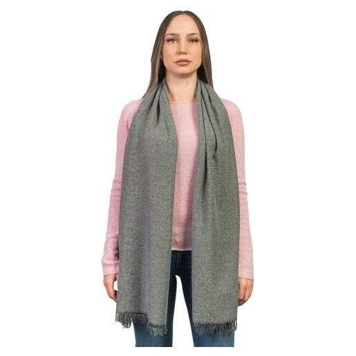 DALLE PIANE CASHMERE - pashmina misto cashmere, made in italy - uomo/donna, colore: grigio, taglia unica