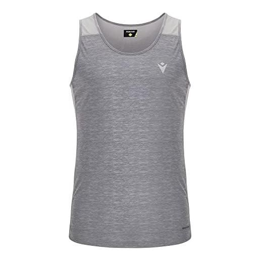 Macron run start scd placid singlet print gry mel man, canotta uomo, grigio, l