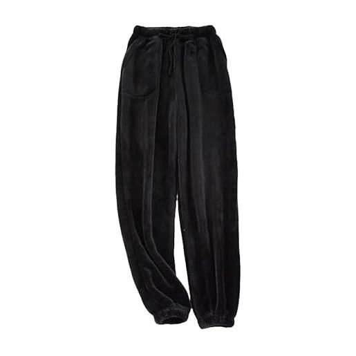 RWGSNB pantalone pigiama uomo, pantaloni da pigiama in flanella da uomo con elastico in vita caldi pantaloni da pigiama invernali pantaloni da pigiama soffici con tasca pantaloni da salotto abbiglia