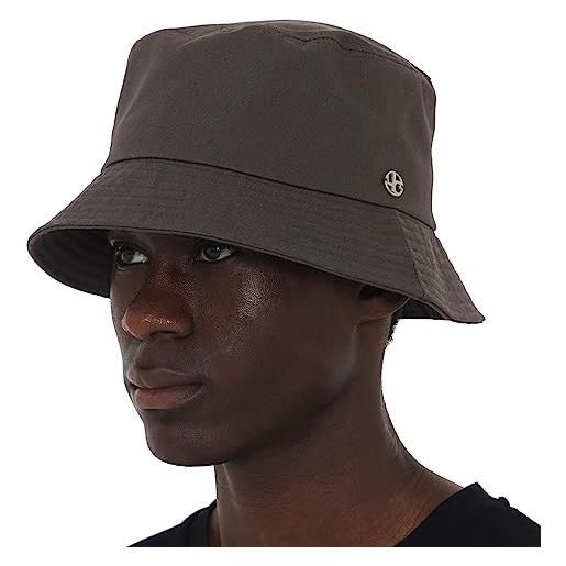 UNDERCONTROL cappello da pescatore extra large oversize xxl per testa grande, etichetta in acciaio cucita a mano, tinta unita, unisex, taglia grande, coreano, con protezione uv (carbone)