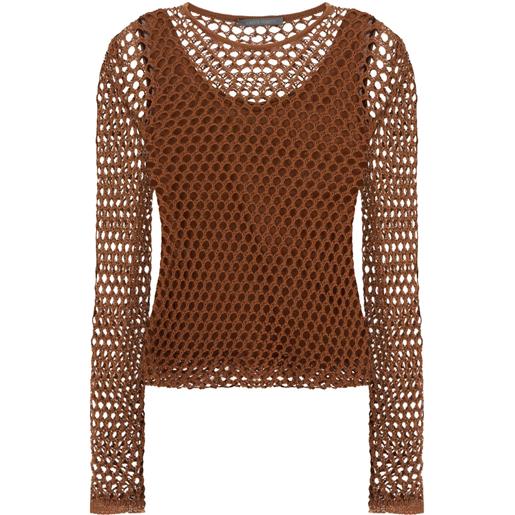 Alberta Ferretti top a maniche lunghe - marrone
