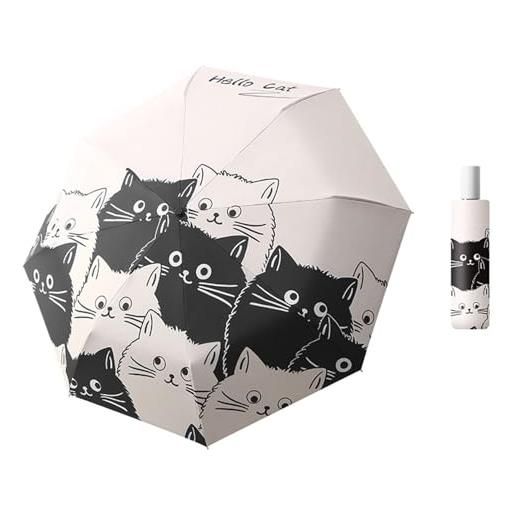 Ousidiman gatti ombrello manuale/automatico grande - protezione solare, sole e pioggia, multiuso 3 pieghevole per t