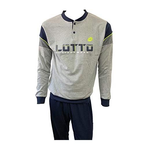 Lotto pigiama uomo invernale, pigiama uomo caldo cotone, pigiama uomo felpato (6038 grigio melange, xxl-54)