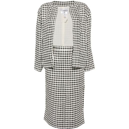 CHANEL Pre-Owned - completo con bottoni cc mark anni '80 - donna - lino/seta - taglia unica - nero