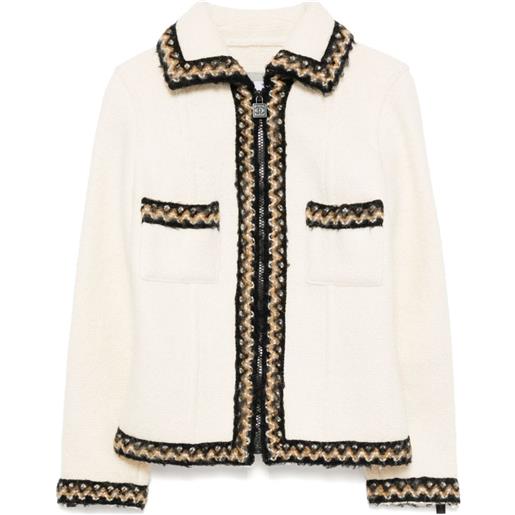 CHANEL Pre-Owned - giacca con zip 2006 - donna - alpaca/lana - taglia unica - toni neutri