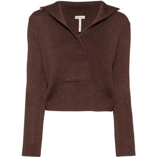Hermès Pre-Owned - maglione anni '90-2000 - donna - cotone/poliammide - xs - marrone