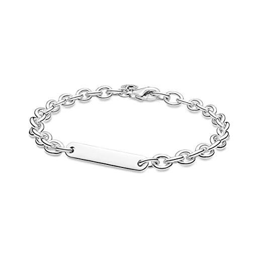 PANDORA icons bracciale con maglie in argento sterling e barra da incidere, 20