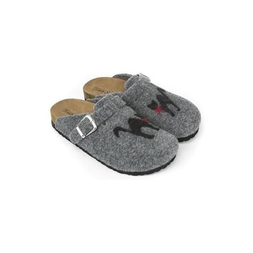 terlik sabo ortopedik terlik terlik sabo suola in sughero st563 zoccoli in feltro pantofole sabot scarpe, donna, grigio, eu 37
