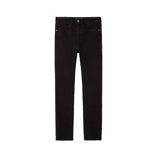 Desigual pantaloni lunghi da donna in denim jeans, nero, 44