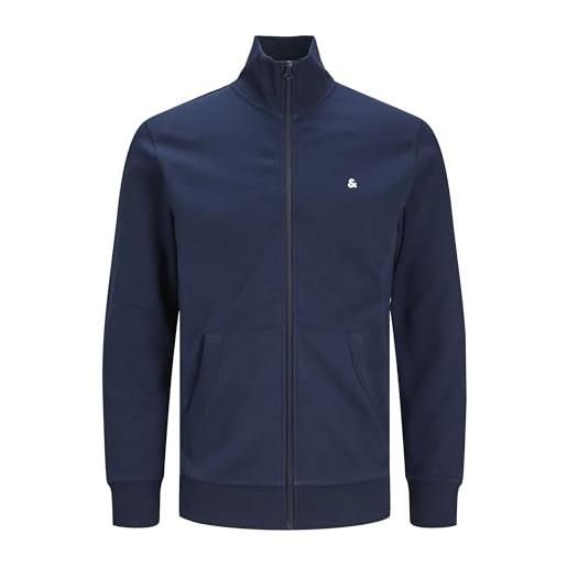 Jack & jones felpa con cerniera plus size tinta unita felpa con cerniera, blazer blu marine, xxxxxxxl