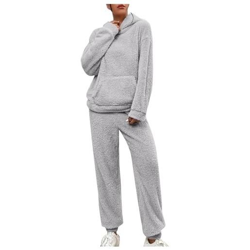 Tuta Calda Da Uomo, Foderata In Pile, Tuta Da Uomo, Con Cappuccio Con Zip Completa, Pantaloni