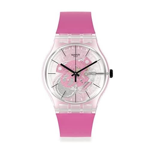 Swatch - orologio in plastic. Rosa-rosa-rosso