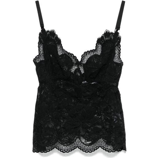 Rabanne canotta in pizzo - nero