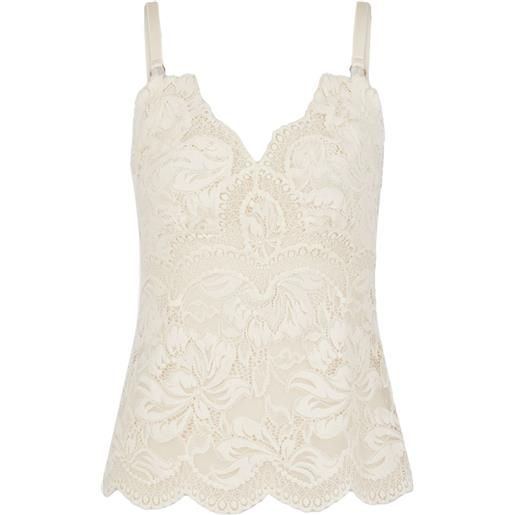 Rabanne canotta in pizzo - bianco