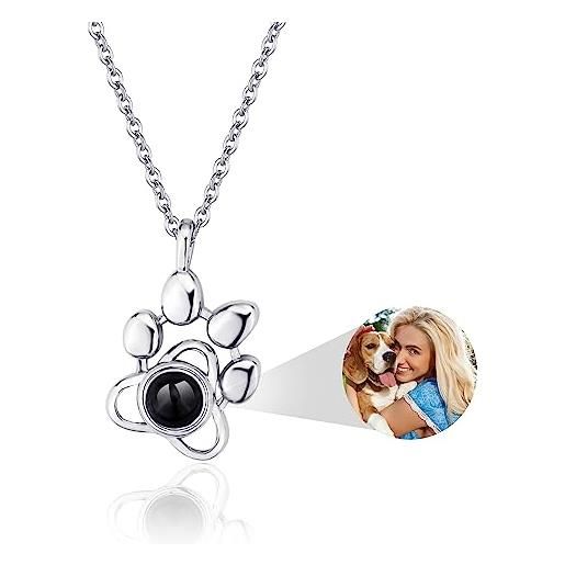 Collana con foto personalizzata, collana con foto di fiori pressati, collana con cuore stellato