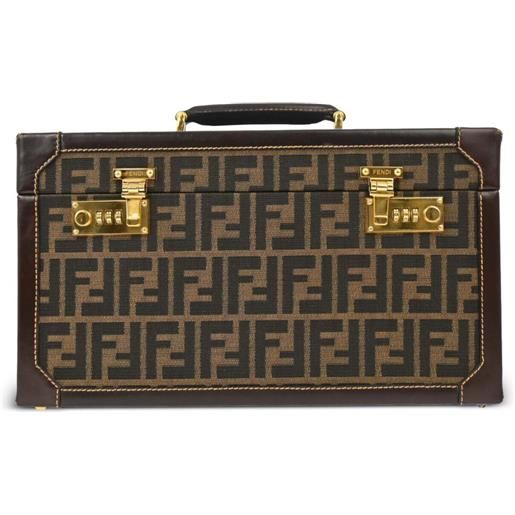 Fendi Pre-Owned - trousse make up zucca anni '90-2000 - donna - tela/pelle - taglia unica - marrone