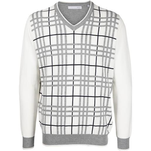 Private Stock maglione a quadri the ivan - bianco