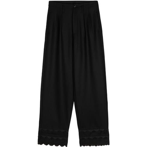 BODE pantaloni con dettaglio a smerlo - nero