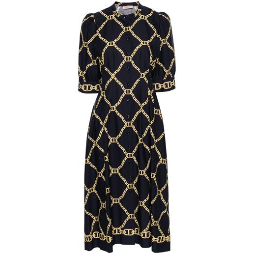 TWINSET abito midi con stampa - blu