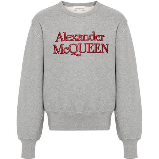 Alexander McQueen felpa con ricamo - grigio