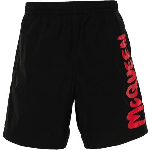 Alexander McQueen costume da bagno con stampa mc. Queen graffiti - nero
