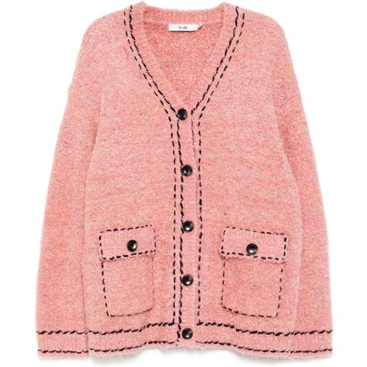 b+ab cardigan con scollo a v - rosa