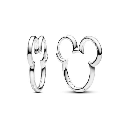 Pandora disney topolino 293528c00 - orecchini in argento sterling, klar, argento sterling, nessuna pietra preziosa