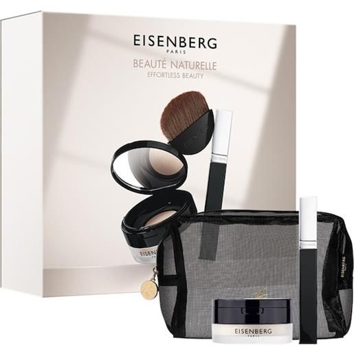 Eisenberg make-up trucco-del-viso. Coffret beauté naturelle poudre libre effet floutant & ultra-perfecteur 01 translucide neutre 7 g + le mascara noir® 6,8 ml + astuccio nero 1x 1 stk. (110,57 € / 1 pz. )