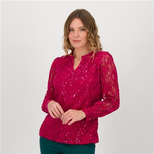 Isaac Mizrahi Live! maglia in pizzo lamé con corpo foderato