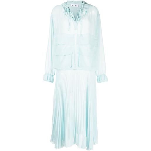 ACT Nº1 abito a maniche lunghe plissettato - blu