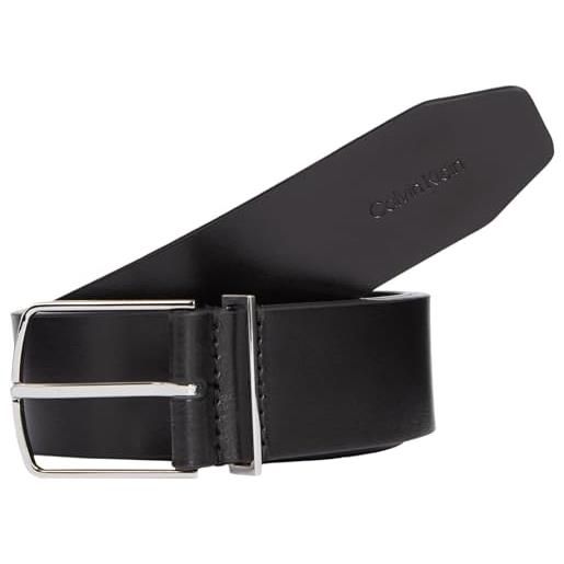 Calvin Klein cintura donna thin metal hardware belt 3.5 in pelle, nero (ck black), 90 cm