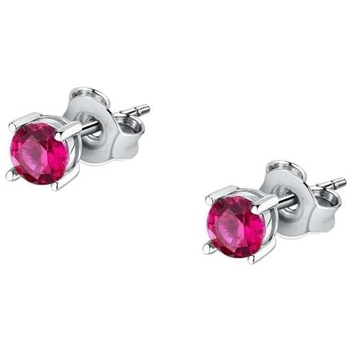 Morellato orecchini da donna in argento 925% sostenibile, zirconi rossi, collezione tesori - saiw177