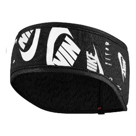 Nike unisex club fascia per capelli black/white/lt crimson one size