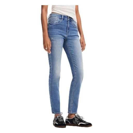 Desigual pantaloni lunghi da donna in denim jeans, blu, 50