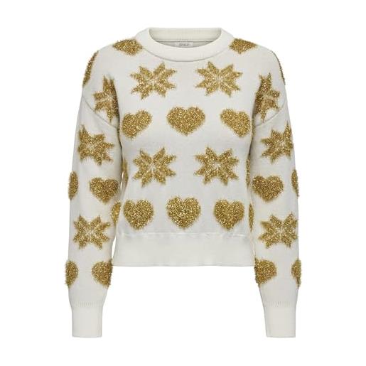 Only maglioncino da donna a girocollo con fantasia natalizia onlxmas lov s