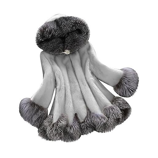 KHIRVWL cappotto in pelliccia da donna giacca morbida cappotto in peluche cardigan in pelliccia sintetica con cappuccio giacca corta cappotto invernale caldo addensato top corto manica lunga