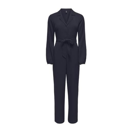 ONLY onlnova life vis l/s zira jumpsuit solid, cielo notturno, m