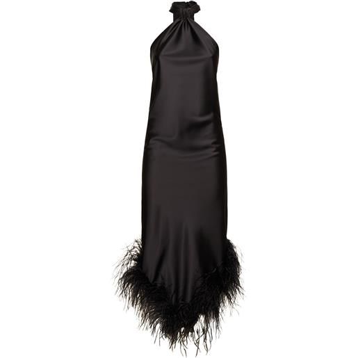 GIUSEPPE DI MORABITO vestito midi in raso / piume