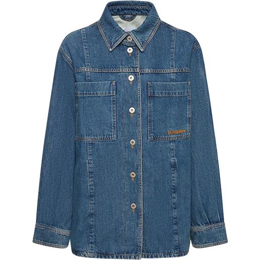 BURBERRY camicia oversize benssen in denim di cotone