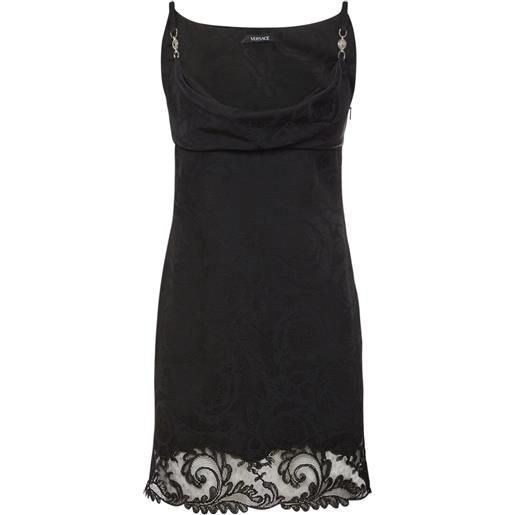VERSACE vestito in raso e pizzo