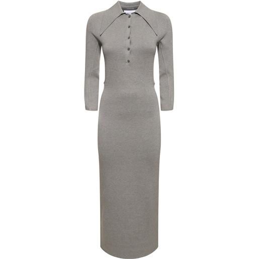 16ARLINGTON vestito midi alerone in seta e cotone
