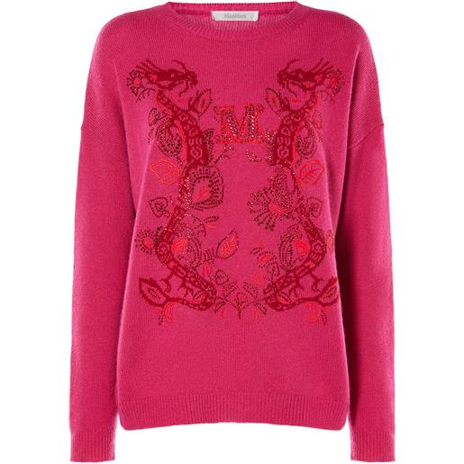 MAX MARA maglia nias in lana e cashmere / ricami