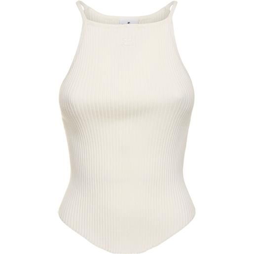 COURREGES tank top holistic in maglia a costine