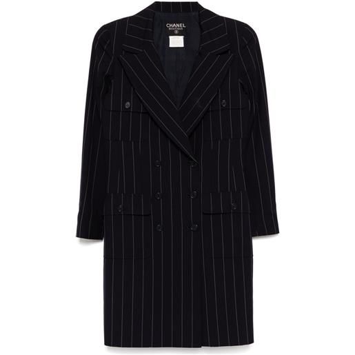 CHANEL Pre-Owned - giacca doppiopetto 1997 - donna - seta/lana - 38 - blu