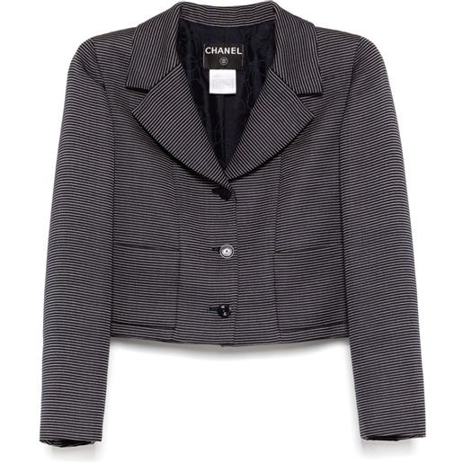 CHANEL Pre-Owned - giacca monopetto 2001 - donna - lana/seta/seta - 38 - nero